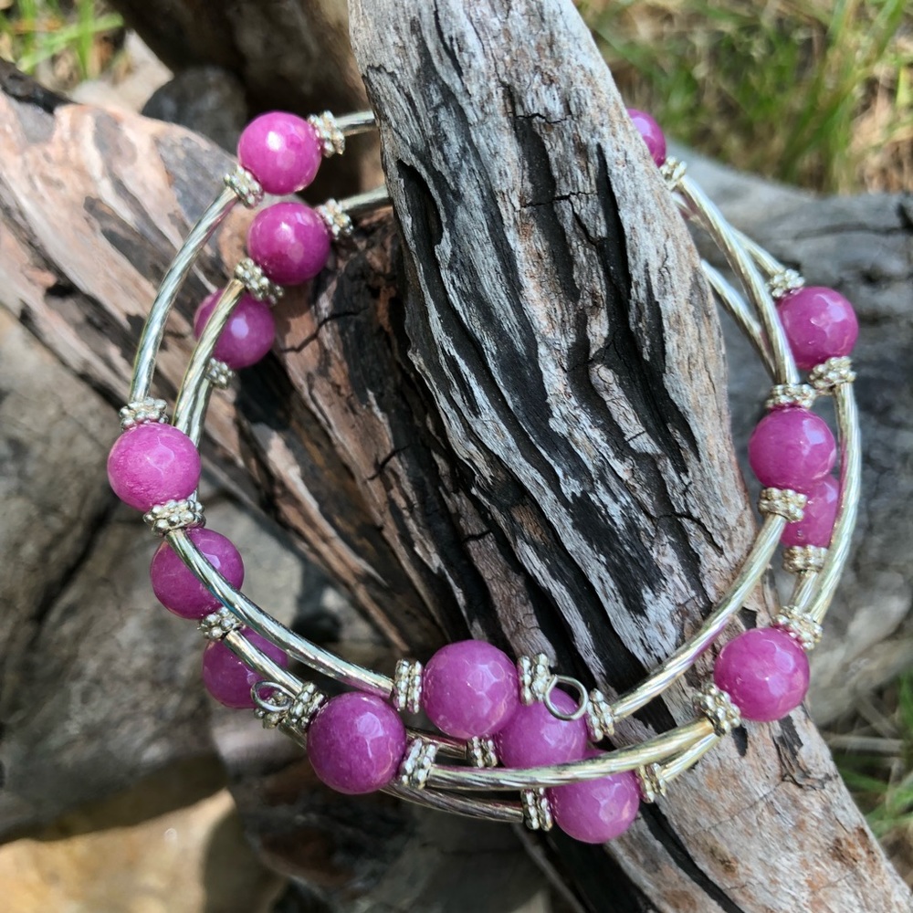 ❤️Hot Pink Genuine Jasper Bracelet❤️